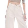 Early Spring Full Star Rhinestone Vintage Street High Waist Slim Fashion Saber Cut Denim Pants For Women Casual Pants Oversize Denim Trousers