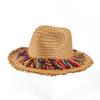 1 Pcs New Dopamine Colored Tassel for Shading Protection Small Face Display Breathable Weaving Wide Brim Grass Hat