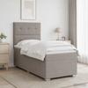 Boxspring Bed with Mattress and Headboard Taupe 80 x 200 cm Fabric