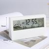 Digital Alarm Clock Transparent Desk Clock with Date, Temperature, Humidity, Small Table Clock with