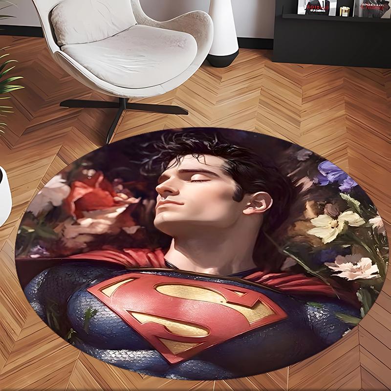 Superuomo (1) Tappeto Rotondo per Ufficio Tappeto Decorativo per Pavimento per Ufficio Camera da Letto Soggiorno e Spazio Domestico