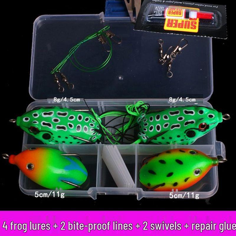 Schwimmende Froschköder Set: Weiche, Starke, Künstliche Froschköder mit Haken für Schwarzfisch