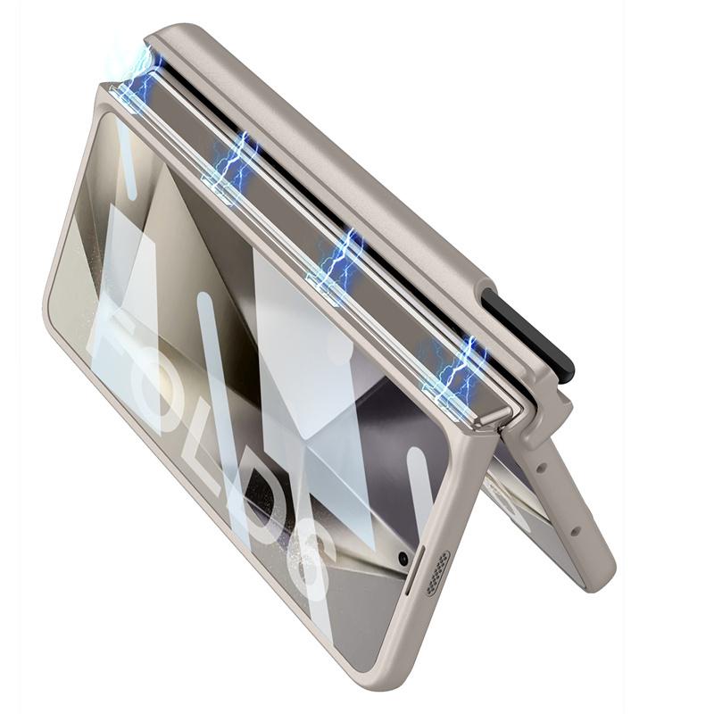 With Wrist Strap Pen Holder Case for Samsung Galaxy Z Fold 7 6 5 4 Cover with Screen Glass Pen Slot Hard for Galaxy Z Fold3 Case