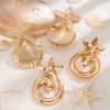 Bohemian Drop Earring for Women Starfish Shells Retro Fashion Beach Vacation Exaggerate Girls Metal Ear Accessories Gifts