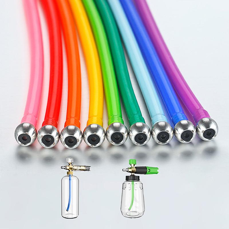 1Pc 24cm Foam Cannon Soft Straw Pipette With Stainless Steel Gravity Ball Filter Colorful Silicone Rubber