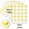 20Pcs/Sheet Heart Adhesive Packaging Label, Wedding Invitations Heart-shaped Envelope Seal Stickers, Gift Bag Packaging Box Sealing Stickers