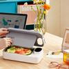 Heated Lunch Box 900ml Capacity 2-in-1 Stainless Steel Electric Warming Box Non-Stick Coating Portable Meal Container for Office Car Travel