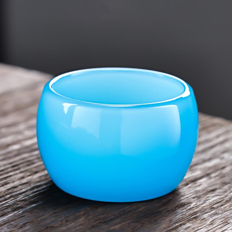 

Ice Blue Jade Porcelain Tea Cup Azure Glass Chinese Wine Cup Dark Blue Wisdom Cup Kungfu Tea Cup Set Healthy Tea Set