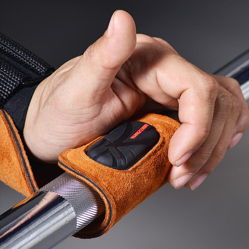Hovězí kůže, posilovací rukavice, vzpírání, fitness, shyby, crossfit, cvičební vybavení, protiskluzové, odolné proti opotřebení, ochrana dlaní