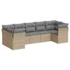 VidaXL Garden Lounge Set with Cushions 7 Pcs Beige Braided Resin 3218119