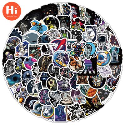 100 autocollants astronautes décorant notes de scooter, sacs à main, poignées de bagages, autocollants imperméables pour enfants