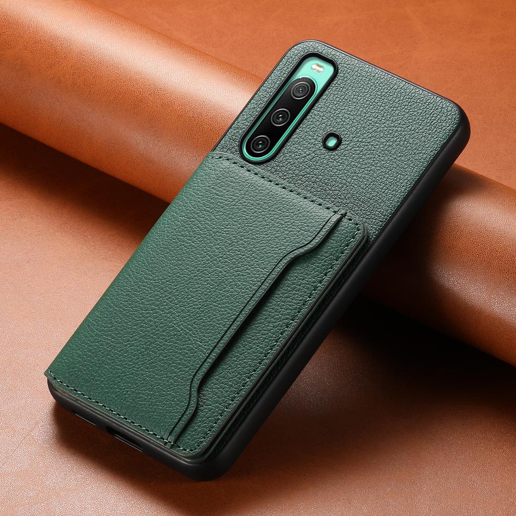 Husă Telefon Pentru Sony Xperia 10 IV 5G, Sloturi Card, TPU+PC+PU, Husă cu Suport