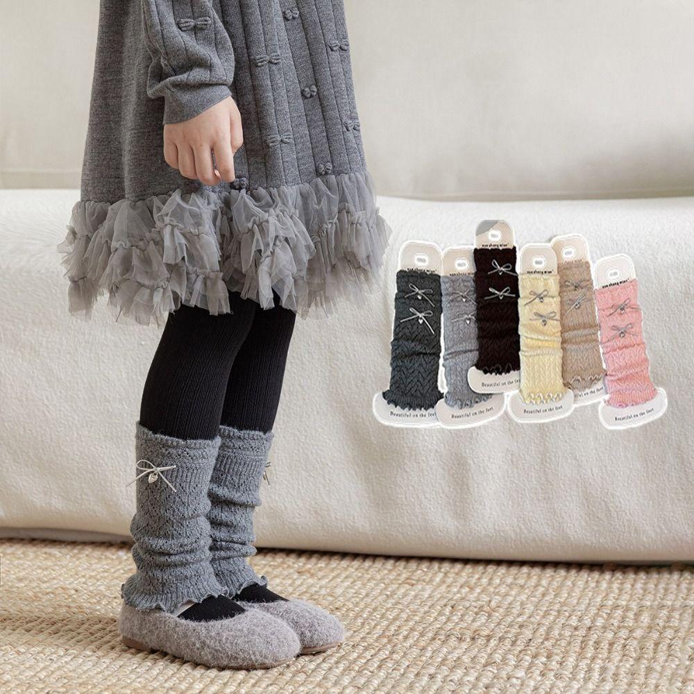 Bow Decor Kids Sock Cuffs Elastic Slouch Socks Fashion Calf Socks Outdoor