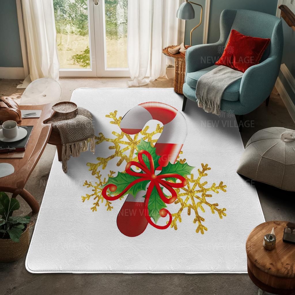 House Entrance Carpet Home Door Mat Living Room Bath Foot Bathroom Non-slip Water Absorption Rugs Bath Merry Christmas Winter