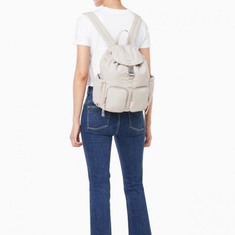 Calvin Klein Jeans Unisex Satin Nylon Flap Backpack  4k3214g Rmu R 