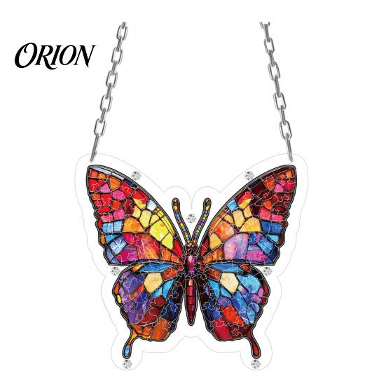 Butterfly Jigsaw Puzzle Ornament Acrylic Suncatcher for Window, Stained Glass Colorful Effect Ornament, Window Hanging Decoration Indoor Outdoor