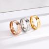 European and American Simple Wide Version English Titanium Steel Ring for Women Cold Style High-end