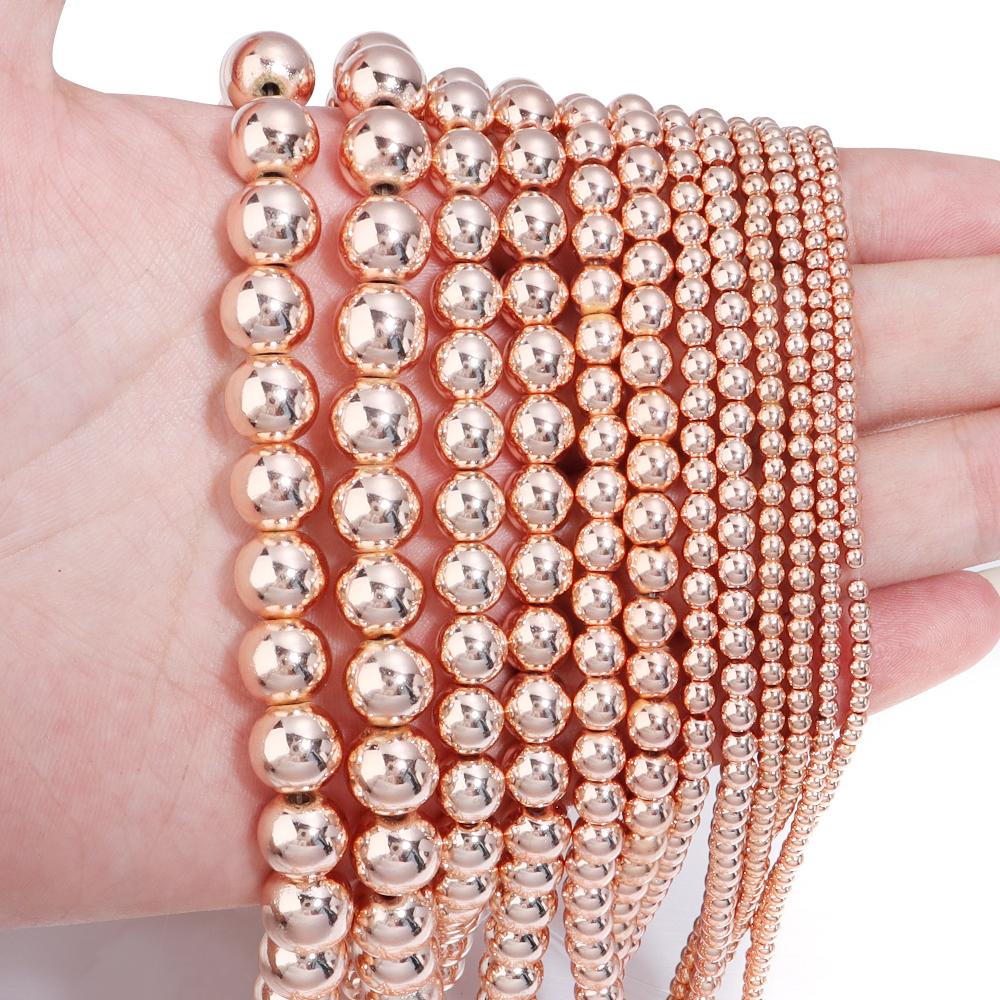 Apx 38-190pcs/Strand Round Hematite Beads Natural Stone Beads Loose Beads For Jewelry Making Diy Bracelet Accessories