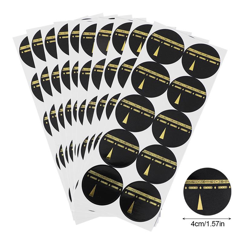 

60/120pcs 4cm Umrah Mubarak Paper Stickers Ramadan Muslim Islamic Party Gift Wrapping DIY Decoration Eid Candy Box Label Sticker 60Pcs чёрный