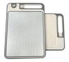 Stainless Steel Double-Sided Cutting Board with Sharpener, Diamond Texture, Wheat Straw, Large Size - Kitchenware Household.