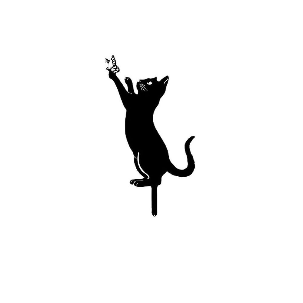 Durable Cat Metal Statues Iron Art Garden Cat Ornaments 6-style Cat Garden Stakes  Lawn Decor