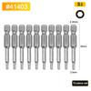 BESTIR 10pcs Hexagon Screwdriver Bit Set 1.5mm-6mm Alloy Steel Single Head Magnetic 1/4" Hex Shank Pneumatic Hexagon Batch Head