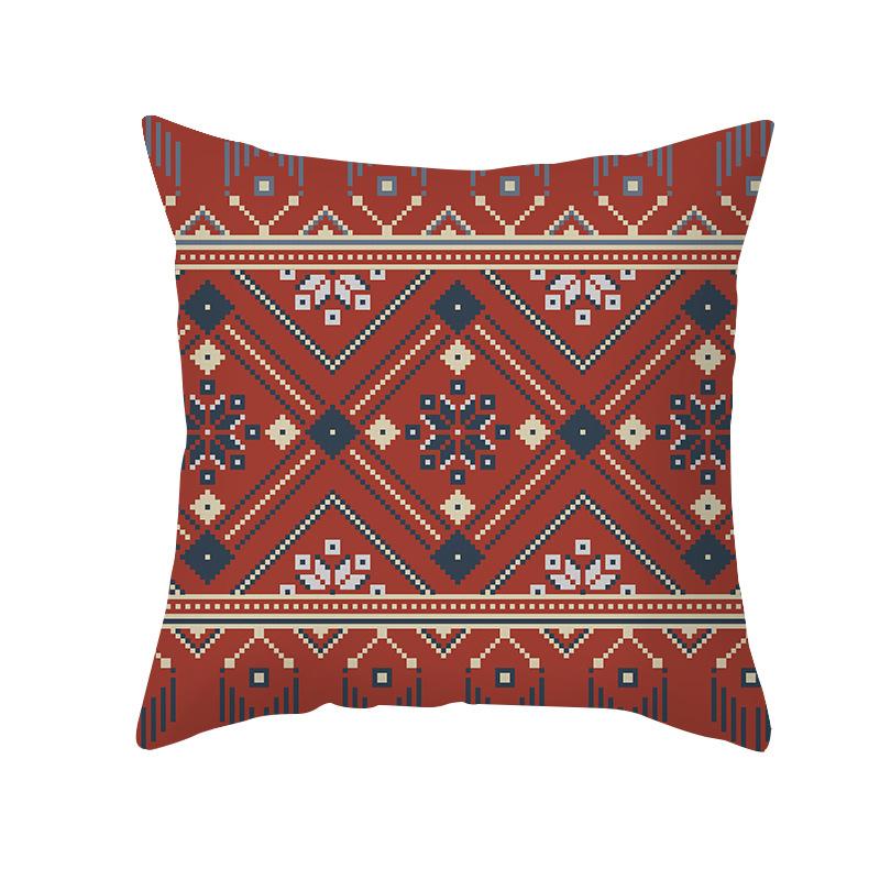 National Throw Pillow Cover With Striped Pattern Soft Plush Fabric Suitable For Home Retro-Style Living Room Cushions Cover