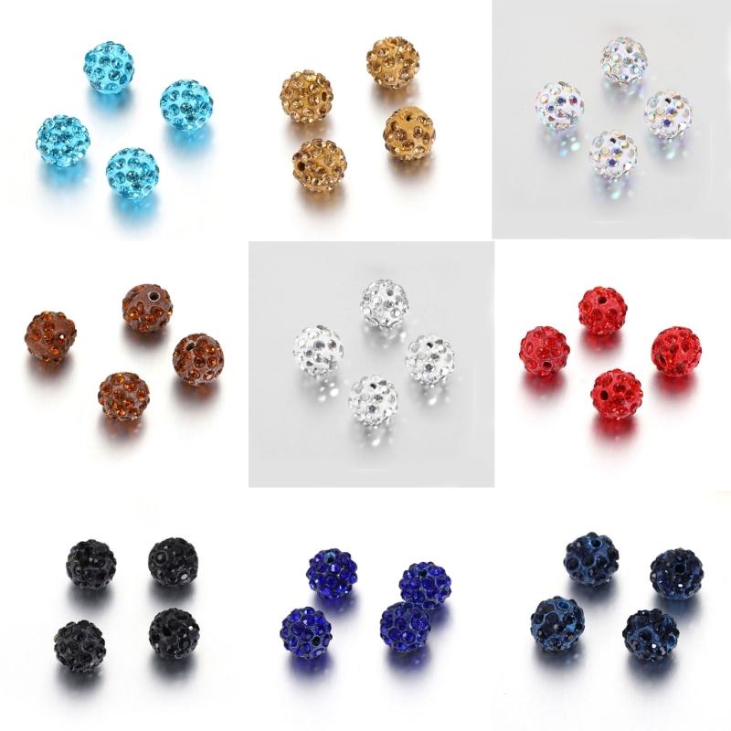 Set of 100 Assorted Color Craft Beads 10mm Disco Ball Clay Bead Jewelry Supplies