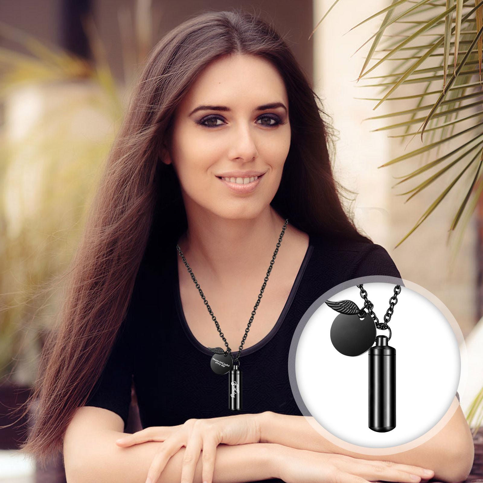 

Резная Индивидуальная Персонализированная Подвеска для Праха Питомца, Подвеска для Духов S чёрный