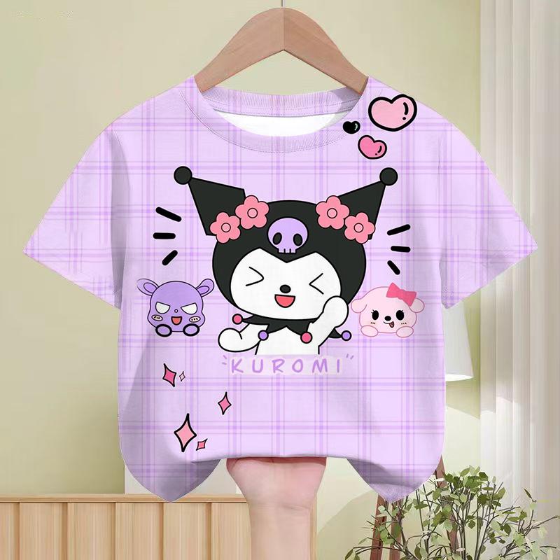 Sanrio Kulomi Children's T-shirt My melody cartoon cute print versatile summer breathable short sleeve top wholesale