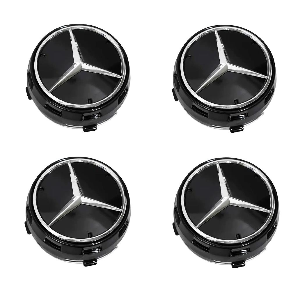 EFQXA1 4Pcs 75mm Black Red Raised Car Wheel Center Caps for Mercedes Benz AMG Styling Caps A0004000900