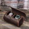 Retro Crazy Horse Leather Watch Box: Portable Travel Storage for Couples