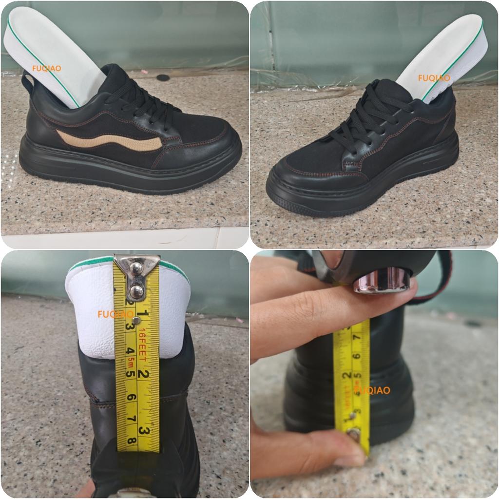 Mesh+Leather Height Increasing Elevator Shoes Men Woman Comfort Breathable Height Increase 6CM Man Sneakers Lift Casual Shoes