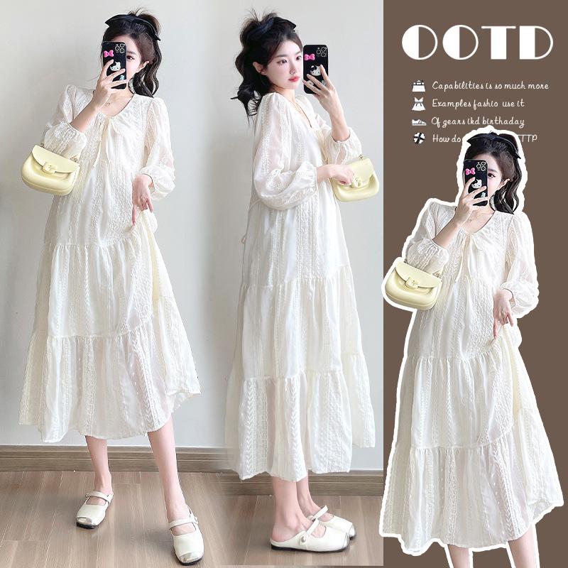 2026 Korean Style Loose Fit Plus Size Artistic Dress - Spring Collection Large