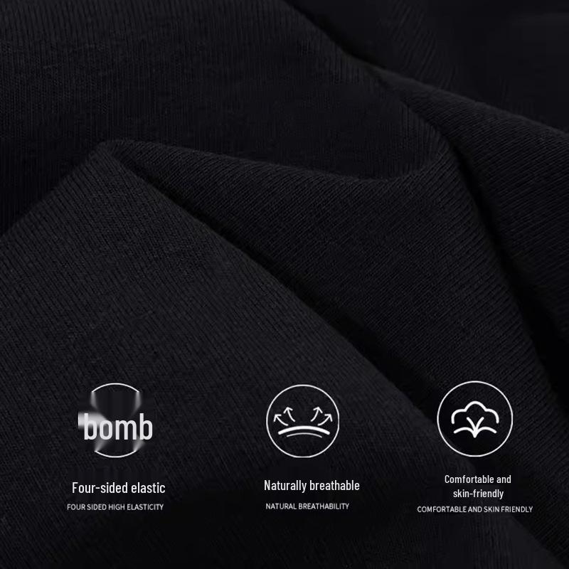 Black V-Neck Short Sleeve Women's Fitted Shoulder T-Shirt