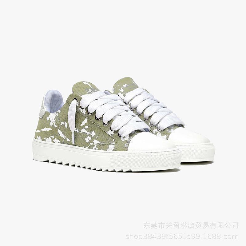 New Canvas Shoes Casual Hand-Painted Men'S Shoes Serrated Bottom Non-Slip Thick-Soled Flat Baseplate Shoes