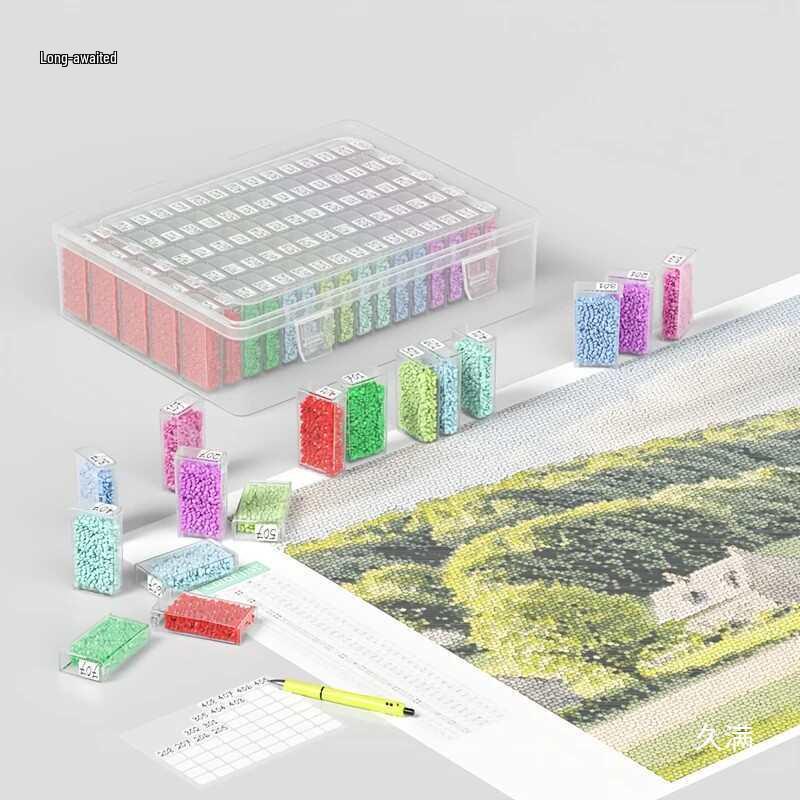 96-Grid Square Bead Storage Box for Diamond Painting & DIY Crafts