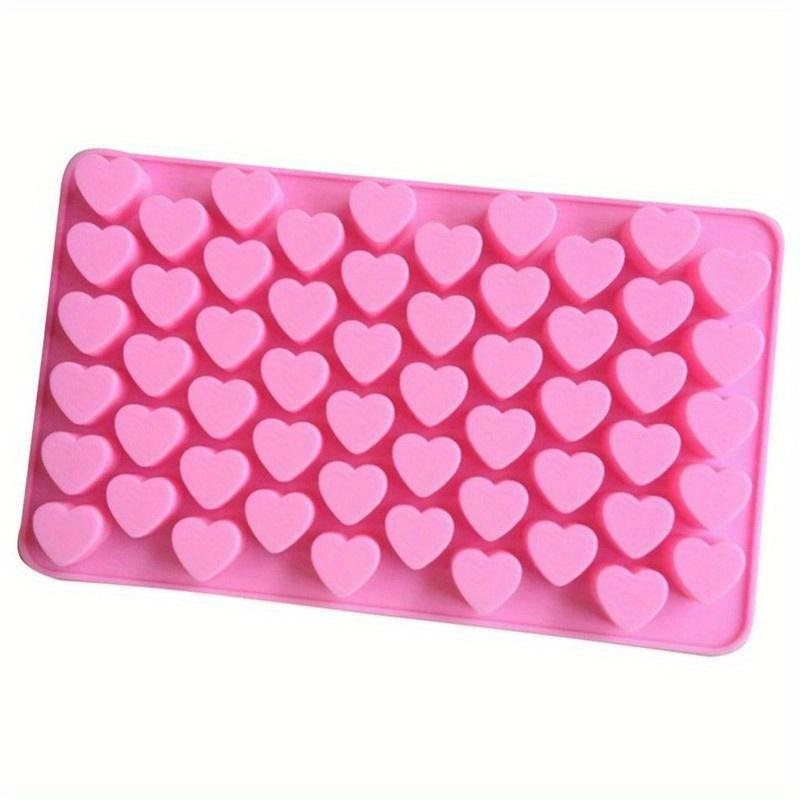 1PC 55 Holes 1.5 Mini Heart Silicone Cake Mold for Chocolate Fondant Jelly Cookie Muffin Baking Tools розовый