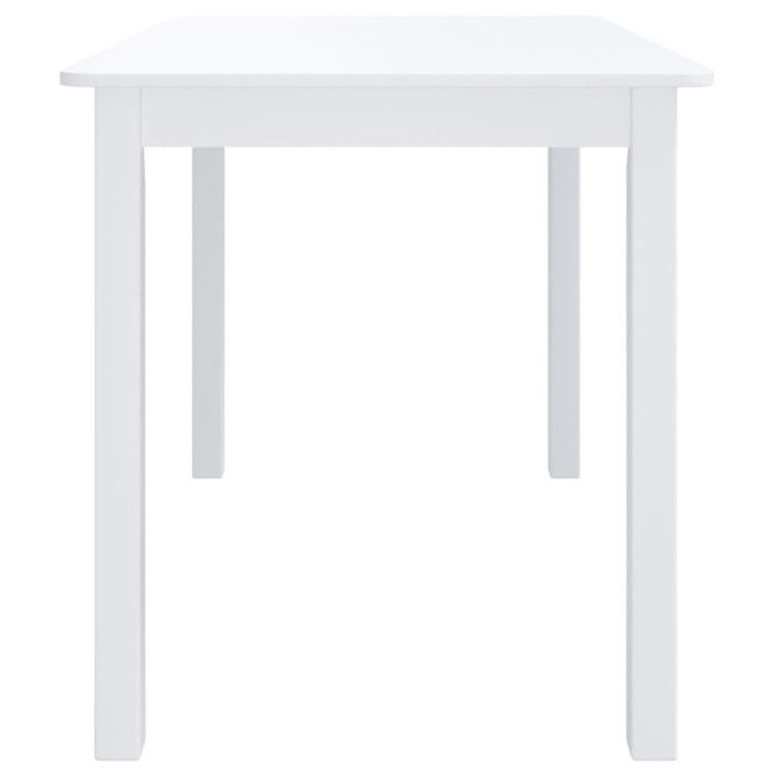VidaXL Table de salle à manger Blanc 114x71x75 cm Bois d'hévéa massif