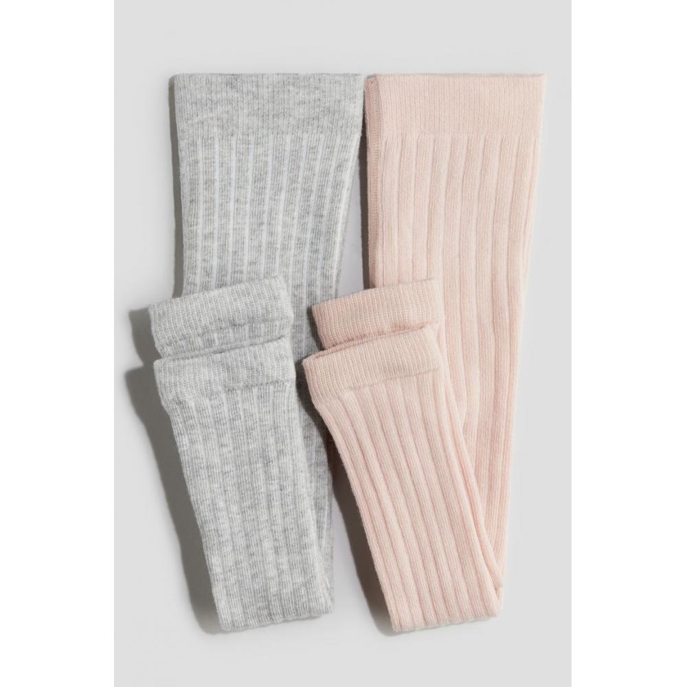 

Комплект из 2-х предметов лосины без стопы в рубчик HM Pink Grey Melange