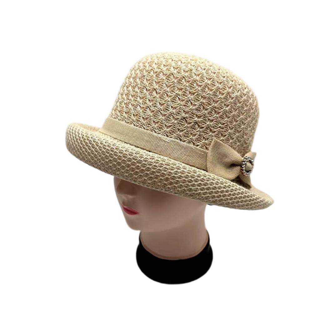 Breathable Knitted Sun Hat New Fashionable Style with Raised Brim Stylish Mom Hat for Summer Sun Protection