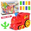 Elektrischer Domino-Zugwagen, automatische Einrichtung, 60 Stück, bunte Kunststoff-Dominosteine, Spielzeug, Lernspielzeug, Kindergeschenk
