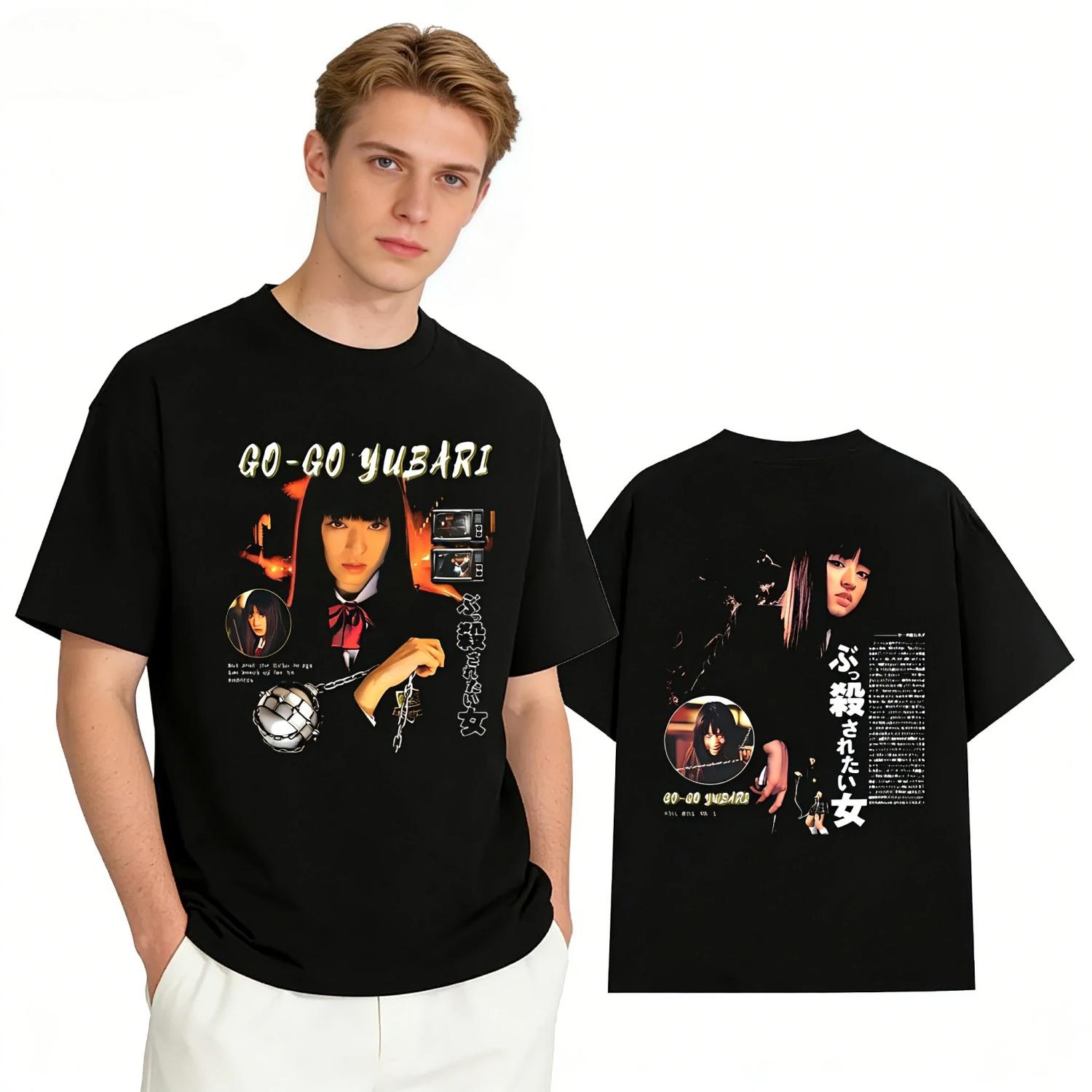 Весна_Лето 2026 Ретро _Убить Билла_ ГоГо Юбари Фильм Мужская и Женская Мода Удобная Парная Футболка S разноцветный