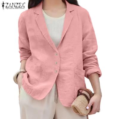 Damen Kerbkragen Locker Lässig Langarm Strickjacke Bluse