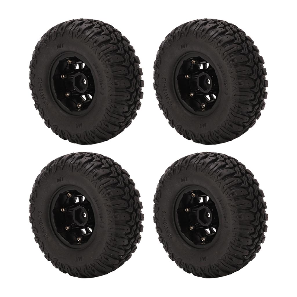 4Pcs 1.9in 105mm RC Rubber Tires S Type Pattern Wear Resistant Replacement RC Hub Wheel Tires for Traxxas for Hsp