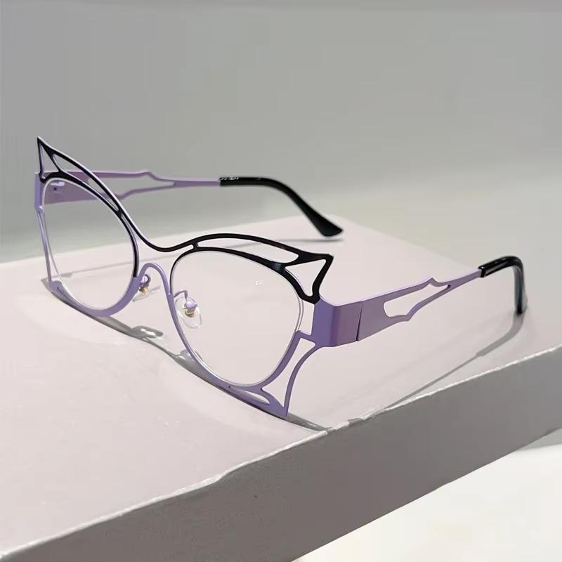 Fashion Vintage Cat Eye Women Anti-blue Light Big Frame Butterfly Frame Men Computer Eyeglasses