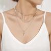 "Love and Protection" European and American Cold Cross Stacked Necklace Personalized Fashion Niche High-end Sense Collarbone Chain