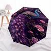 1PC Peacock Flowers Umbrella-8-Rib Reinforced, Automatic Open, Lightweight & Durable, Fashion Accessory for Outdoor, Beach L0354