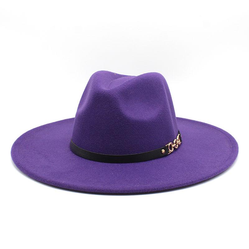 Big Eaves Wool Jazz Top Hat Women'S Casual Big Edge Felt Hat Men'S Jazz Hat 9.5Cm