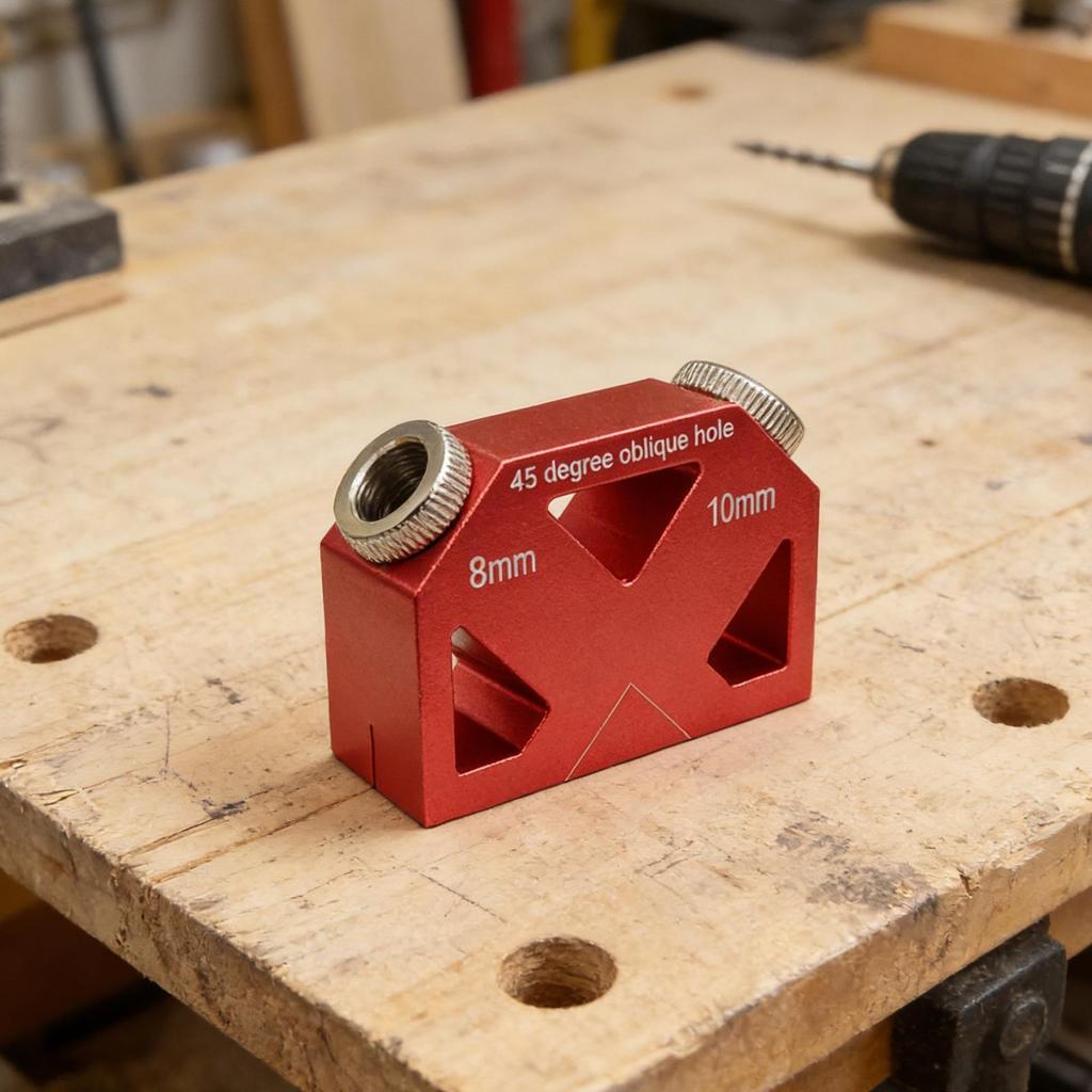 45-Degree Inclined Hole Locator for Woodworking Drilling Jig Inclined Hole Positioner Locator for Woodworking Furniture Frames